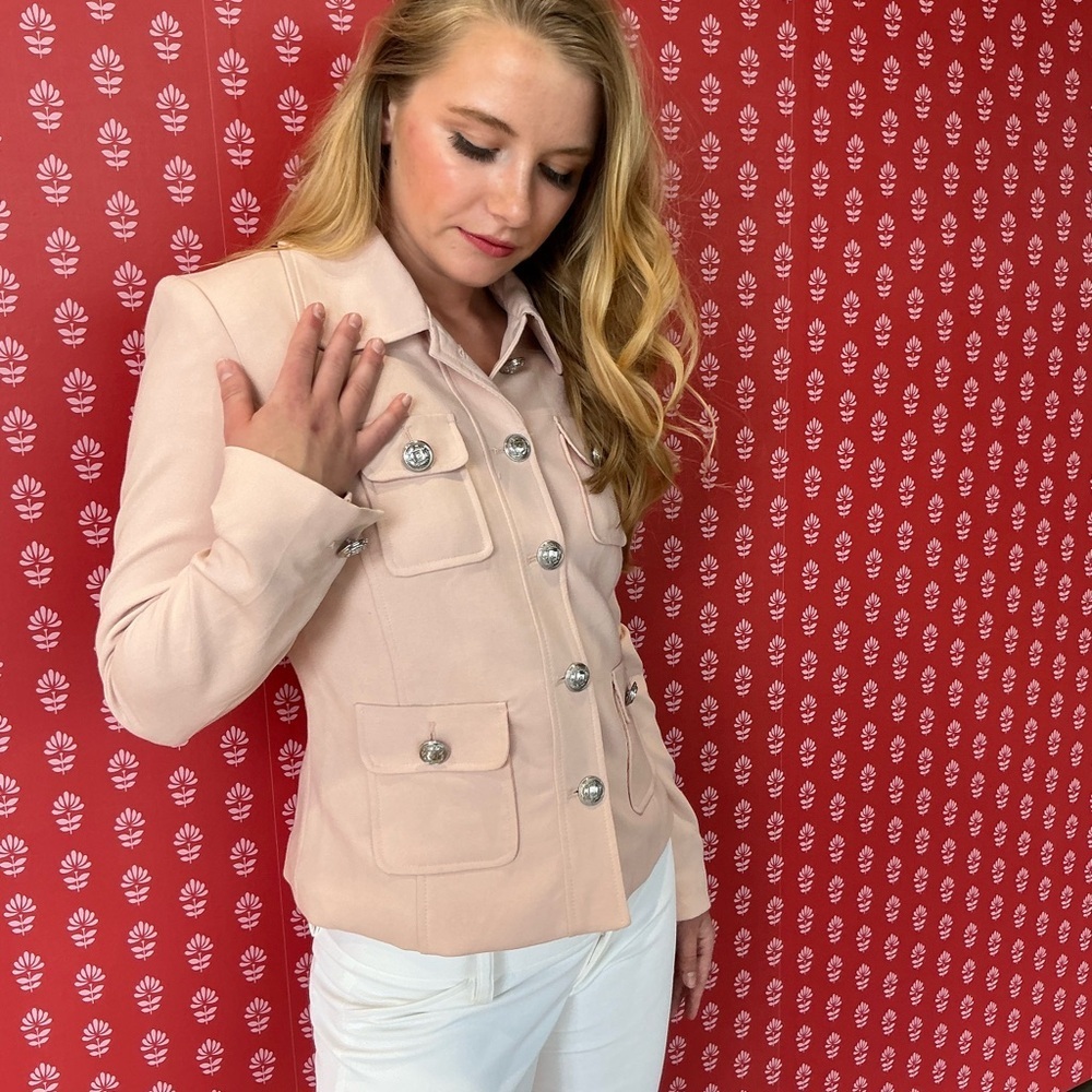 Women's Pink Button-Up Jacket - Picture 2 of 6